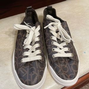 Calvin Klein Michaela Brown Logo Tennis Shoe